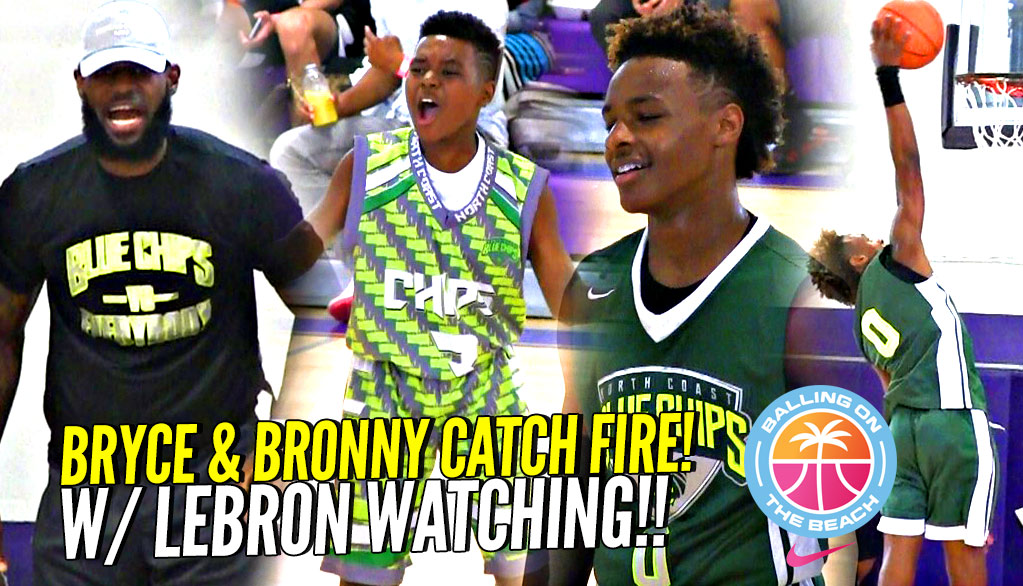 LeBron James Watching Bryce Maximus CATCH FIRE!! Bronny Jr Goes OFF at Balling On The Beach!