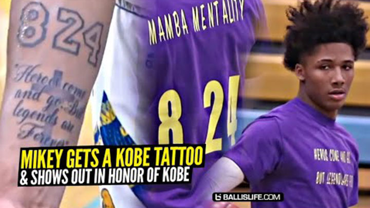 mikey williams gets kobe tattoo and drops 24 for the mamba