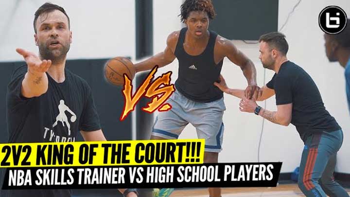 2 V 2 KING OF THE COURT! NBA Trainer VS High School Players!