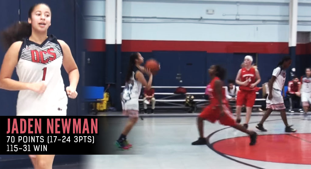 8th Grader Jaden Newman Adds 70 Point Game with 17 Threes To Her Impressive Resume