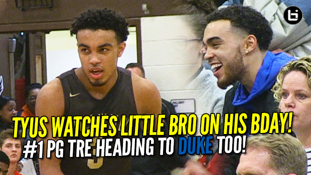 Tyus Jones Watches Younger Brother Tre Jones on his Birthday! 2018 #1 Point Guard Going to DUKE Too!