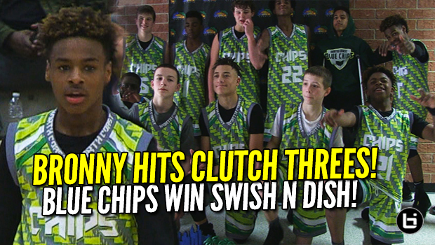 LeBron James Jr Hits Clutch Threes! Blue Chips Tested in Swish N Dish Title Game! Full Highlights!
