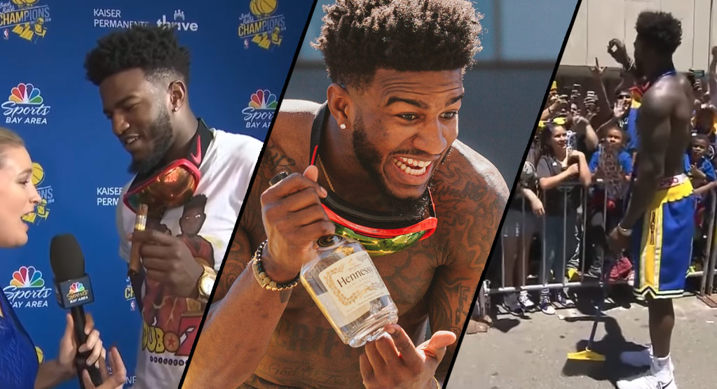Best Moments From The 2018 NBA Championship Parade AKA Jordan Bell's Hennessy Journey