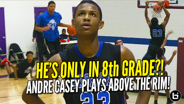 14 Year Old Andre Casey Jr Plays Above The Rim! 8th Grader CRAZY Season Highlights!