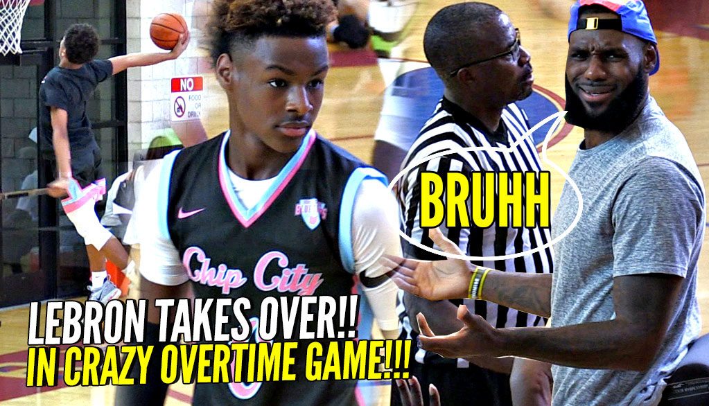 LeBron James TAKES OVER As Coach & Gets INTO it w/ REF!! Bronny & Blue Chips CRAZY OT GAME!!