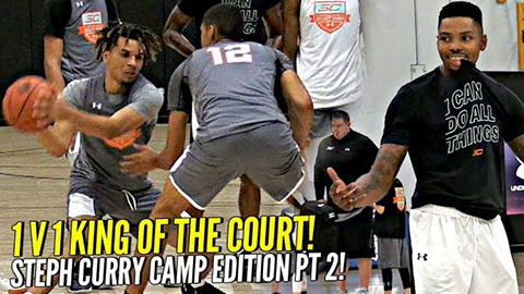 1 v 1 King of The Court STEPH CURRY CAMP Pt 2!! Cole Anthony & Kent Bazemore SNAP!!