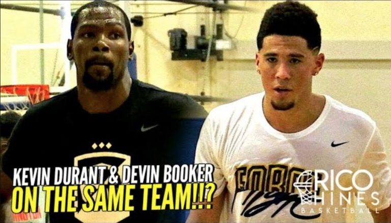 Kevin Durant & Devin Booker at Rico Hines Open Runs