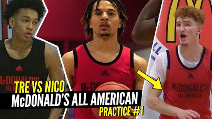 Nico Mannion, Cole Anthony & Tre Mann GO AT IT at 1st McDonald's All American Practice!