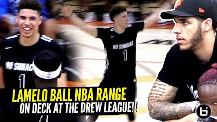 LaMelo Ball Shows OFF NBA RANGE At The Drew League w/Lonzo Watching!! Melo Had The Crowd Wildin'