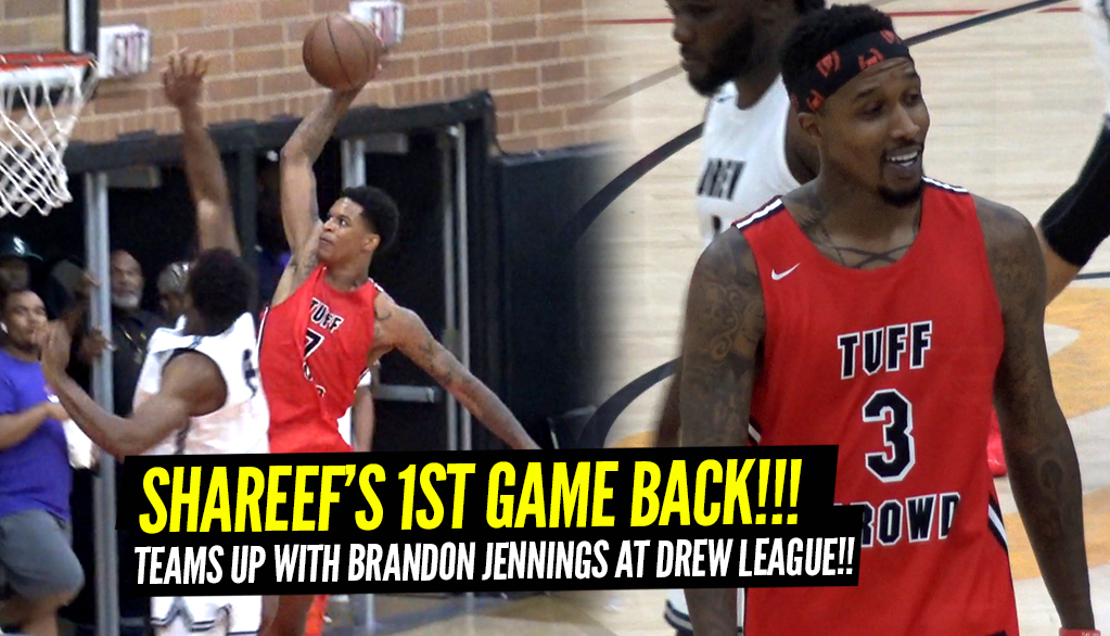 Shareef O'Neal Teams Up w/Brandon Jennings in FIRST GAME BACK at the Drew League!!