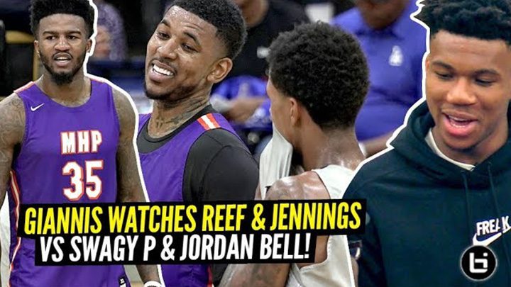 Giannis Watches Nick Young vs Brandon Jennings GO AT IT!! Shareef O'Neal vs Jordan Bell at The Drew!