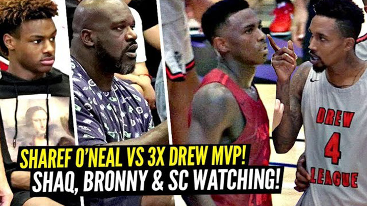 Shaq Pulled up to Watch Shareef O'Neal and Brandon Jennings vs Frank Nitty at the Drew League!