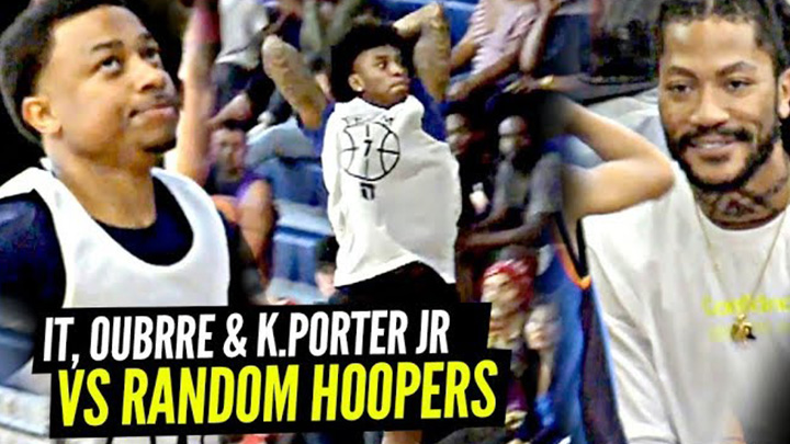 Isaiah Thomas, Kelly Oubre & Kevin Porter Jr. Team Up and Go Off vs Random Hoopers!!