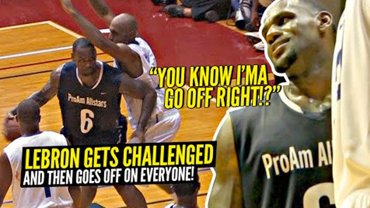 LeBron James Gets CHALLENGED & Then Proceeds To DESTROY EVERYONE!! Crazy Pick Up Game vs NBA Pros!