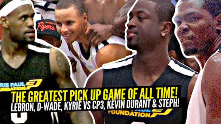 LeBron James & Dwyane Wade vs Kevin Durant & Steph Curry In The GREATEST Pick Up Game Of ALL TIME!
