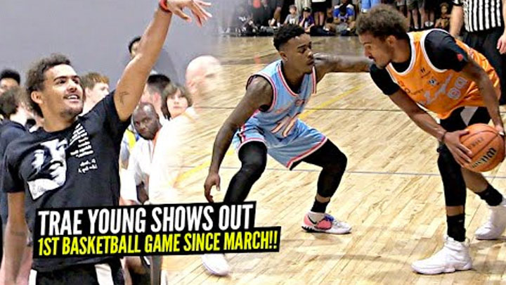 Trae Young SHOWS OUT In OKC Community Game!! 1ST REAL Basketball Game Since MARCH!!