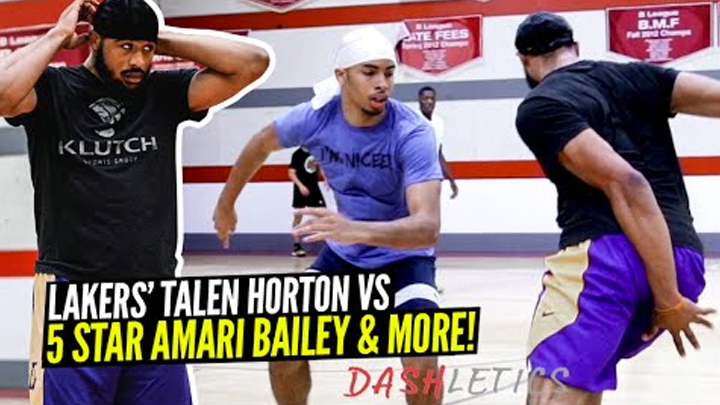 Lakers' Talen Horton Tucker vs 5 Star Amari Bailey Battle It Out In Pro Open Runs!!