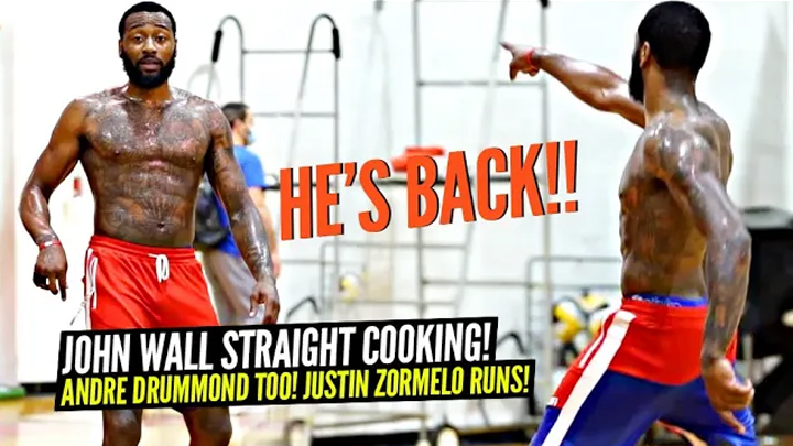 John Wall STRAIGHT COOKING at Justin Zormelo Pro Runs!! HE'S BACK!!! Andre Drummond a BIG GUARD!?