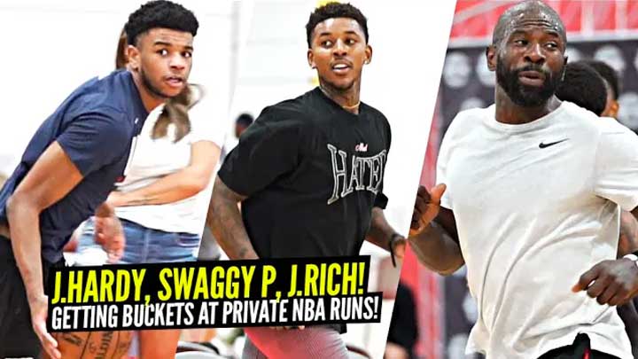 Nick Young & #1 High School PG Jaden Hardy Get BUCKETS at Private Pro Runs!