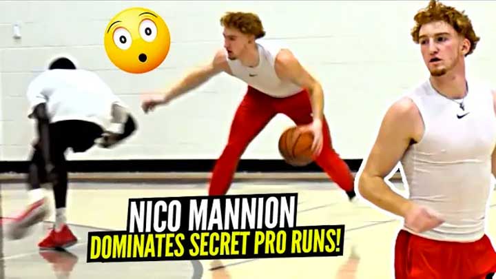 Nico Mannion Pulls Up to SECRET Pro Run & DOMINATES Everyone!! Warriors Draft Pick Is NICE!!