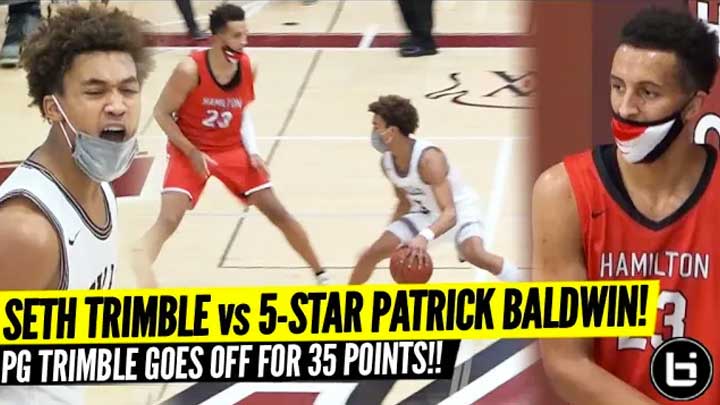 CAN 6’2 PG GET PAST 6’8 FIVE STAR?! Patrick Baldwin vs Seth Trimble! Full Highlights!