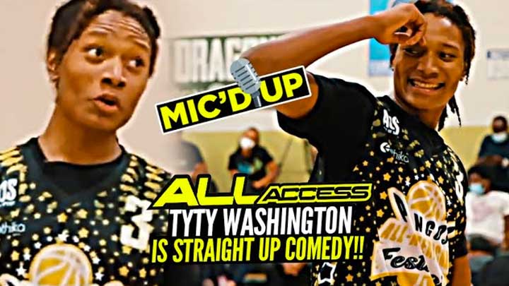 4 Star PG TyTy Washington Mic'D Up Is STRAIGHT COMEDY at Pangos All American!!
