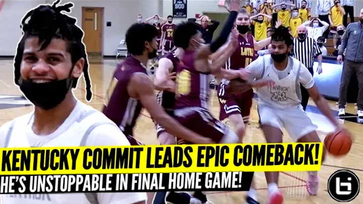 KENTUCKY COMMIT LEADS EPIC COMEBACK! DOWN 14 LATE, BRYCE HOPKINS TAKES OVER FINAL HOME GAME!