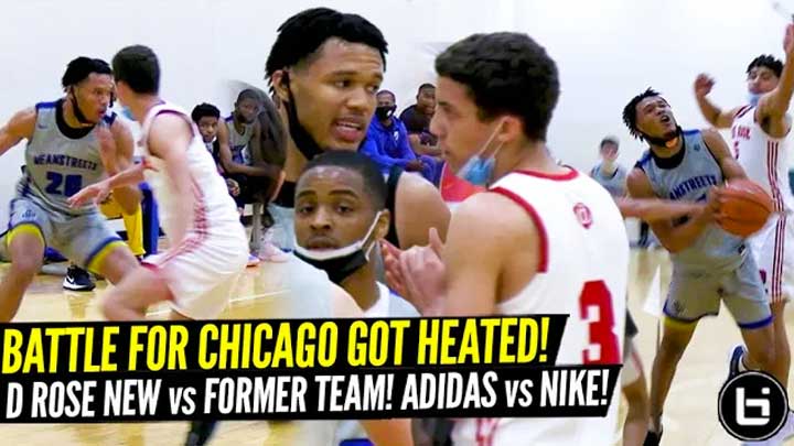 NIKE vs ADIDAS! BATTLE FOR CHICAGO GOT HEATED! D ROSE NEW vs FORMER AAU TEAMS FACEOFF in CHICAGO!