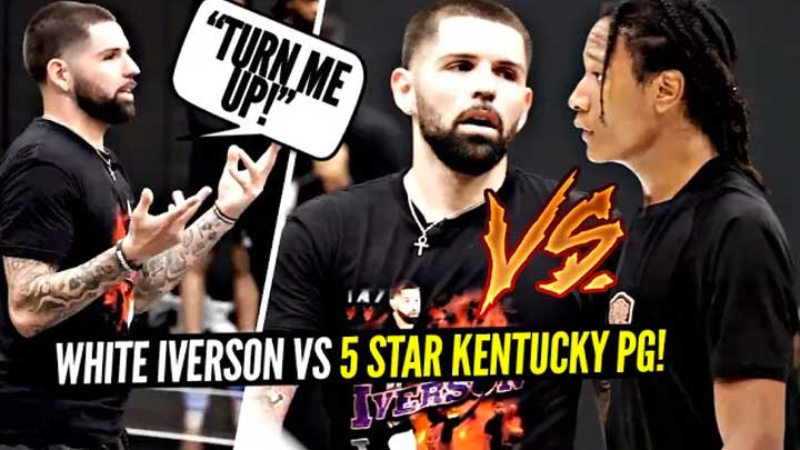 YouTuber vs Kentucky PG!! White Iverson Mic'd Up 5v5 vs TyTy Washington!! Geo Wise Goes 1v1!