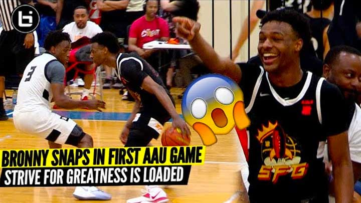 Bronny James Goes Off In FIRST AAU Game of 2021! Strive For Greatness Is Loaded!