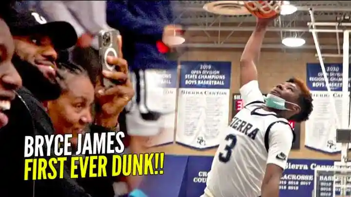Bryce James First DUNK EVER!! w/ LeBron Watching Too! Sierra Canyon JV Squad Is STACKED!