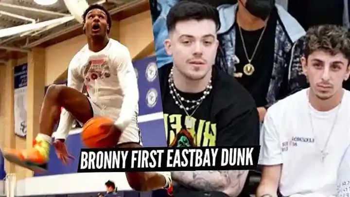 Bronny James Goes CRAZY In Front of Adin Ross & Faze Rug... Throws Down EASTBAY DUNK!!