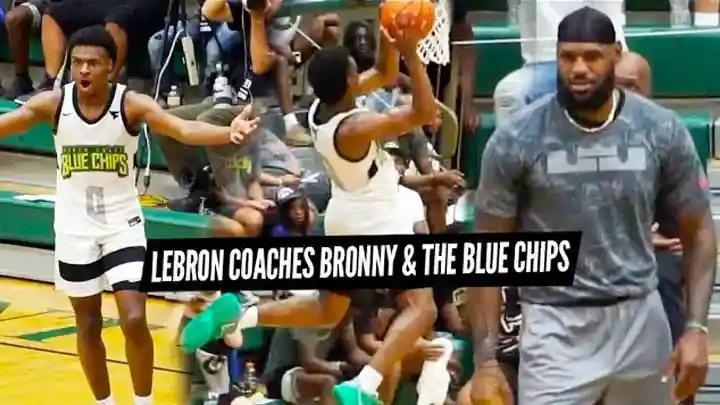 LeBron James Coaches Bronny and The Blue Chips...INSANE GAME.