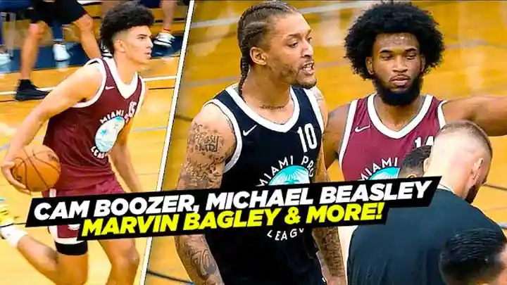 15 Year Old Cameron Boozer Gets BUCKETS vs NBA Pros!! Michael Beasley, Marvin Bagley & More!