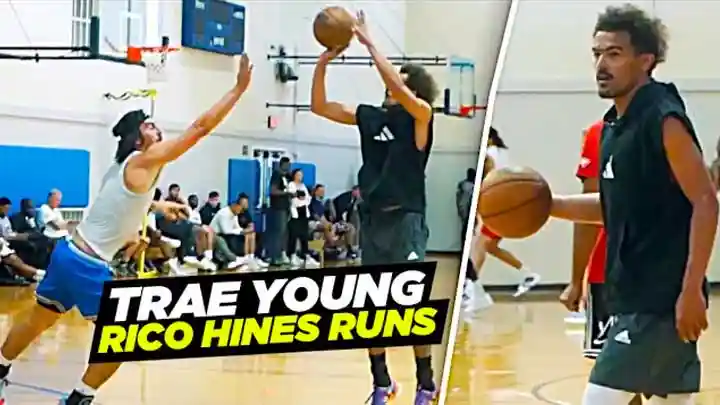 Trae Young Goes Against UCLA Basketball Team at Rico Hines NBA Runs! Amari Bailey & More!