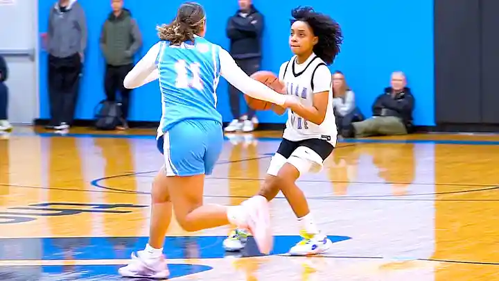 13Y/O Kaleena Smith pulls up from Half Court with ease!! She the one!!