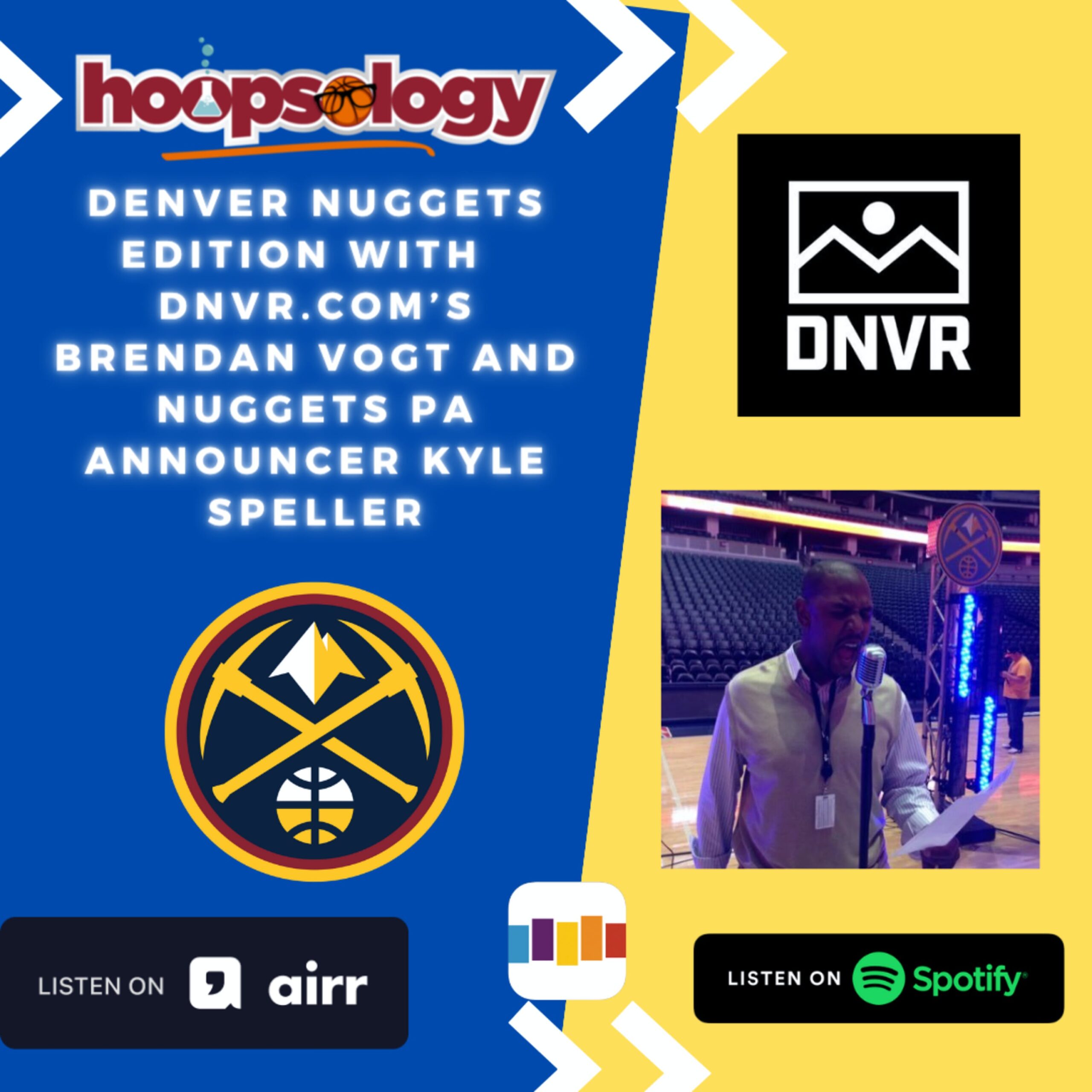 Brendan Vogt and Nuggets PA Announcer Kyle Speller