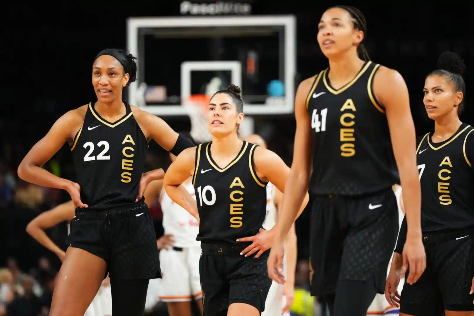 WNBA- Las Vegas Aces Kelsey Plum #10 A'ja Wilson  Essential T