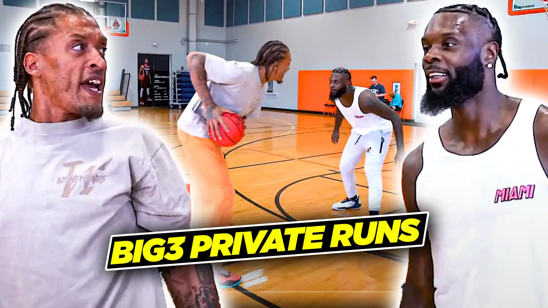 Michael Beasley, Lance Stephenson & Frank Nitty Go 1v1 During Private Big 3 Runs!