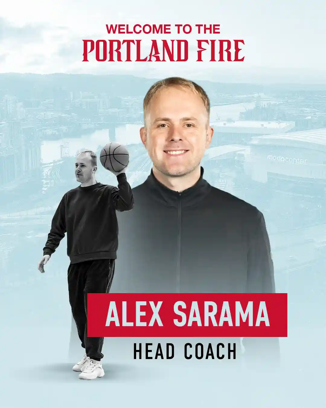 Portland Fire x Alex Sarama, head coach