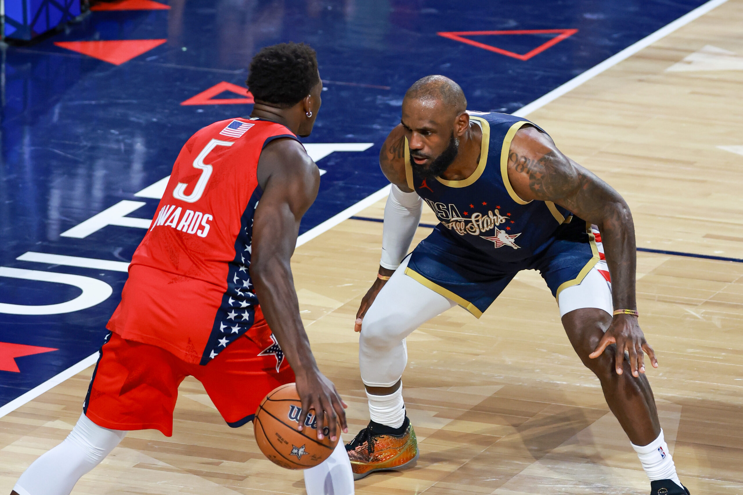 75th NBA All-Star Game Anthony Edwards, LeBron James