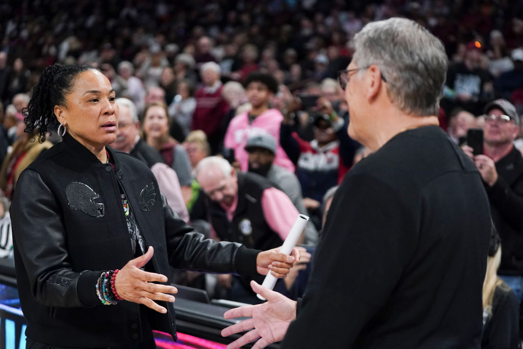 Dawn Staley, South Carolina + Geno Auriemma, UConn
