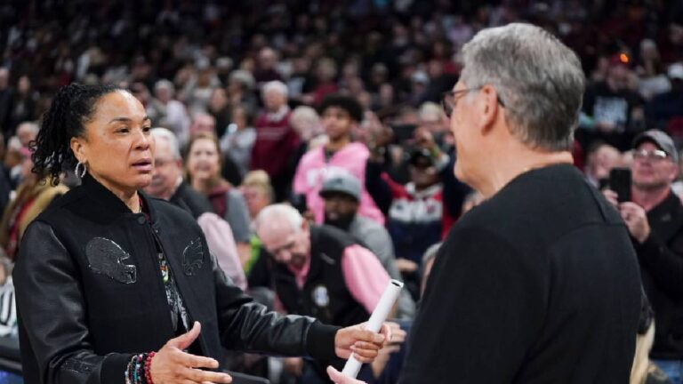Dawn Staley, South Carolina + Geno Auriemma, UConn