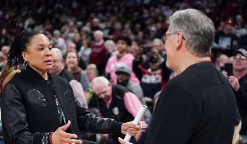 Dawn Staley, South Carolina + Geno Auriemma, UConn
