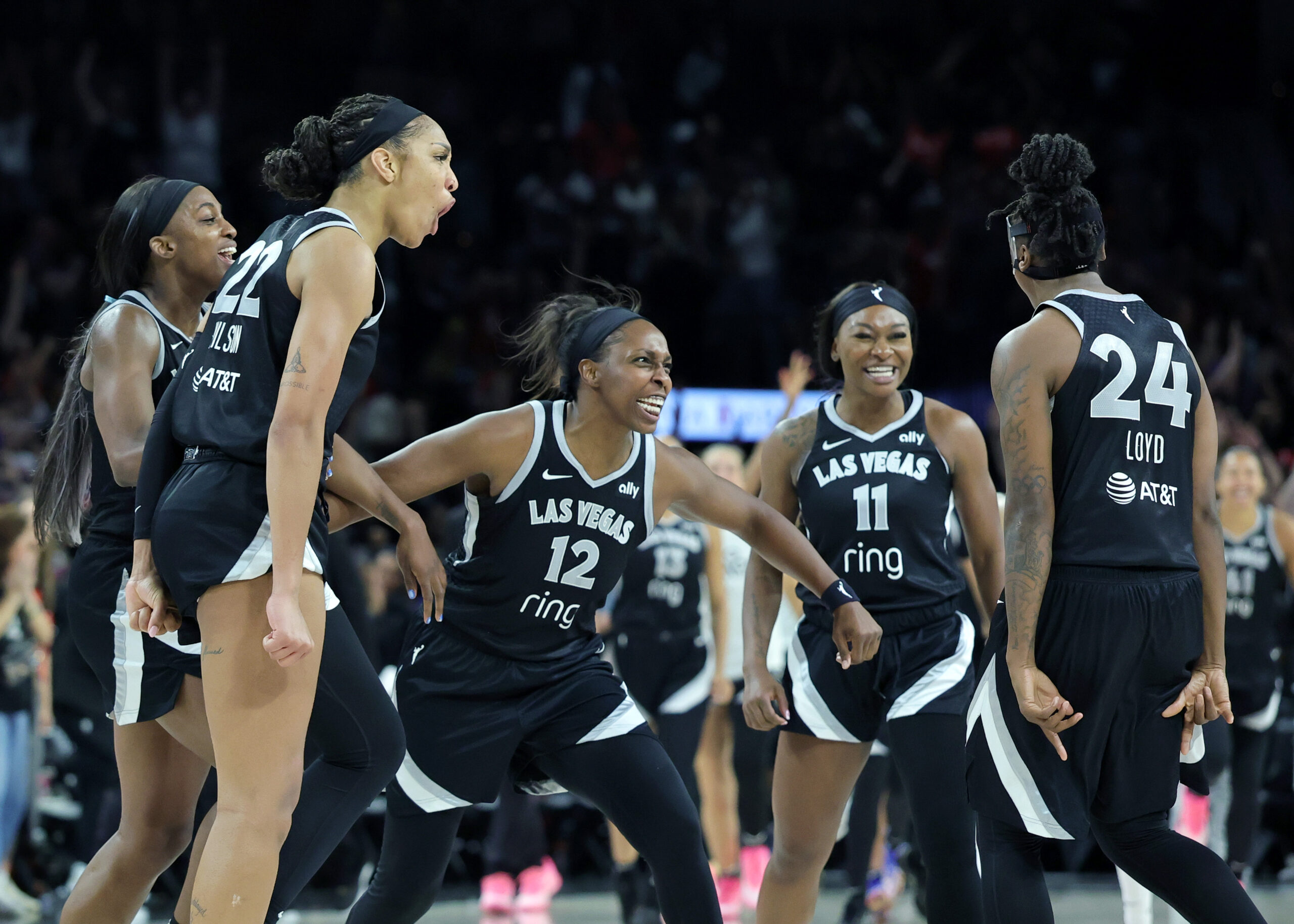 Las Vegas Aces WNBA A'ja Wilson, Chelsea Gray, Jewell Loyd, Jackie Young
