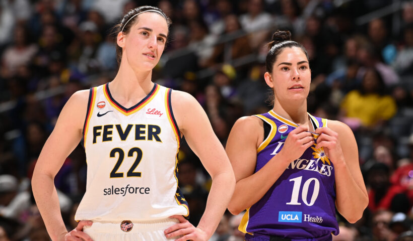 Caitlin Clark and Kelsey Plum. Indiana Fever Los Angeles Sparks