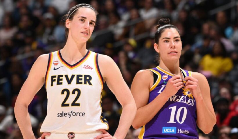 Caitlin Clark and Kelsey Plum. Indiana Fever Los Angeles Sparks