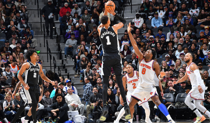 Victor Wembanyama shooting vs. Knicks