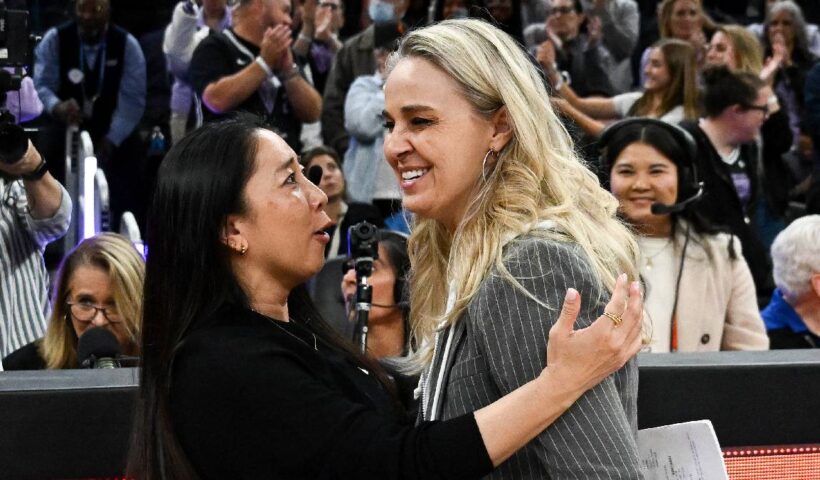 Las Vegas Aces, Golden State Valkyries. Becky Hammon and Natalie Nakase