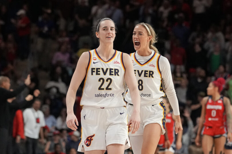Caitlin Clark, Sophie Cunningham, Indiana Fever. WNBA